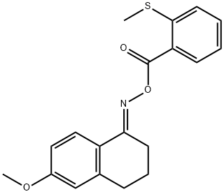 [(E)-(6-methoxy-3,4-dihydro-2H-naphthalen-1-ylidene)amino] 2-methylsulfanylbenzoate 结构式