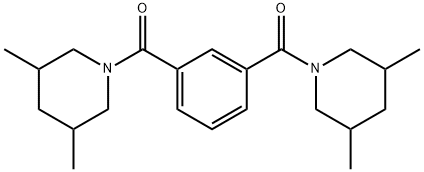 [3-(3,5-dimethylpiperidine-1-carbonyl)phenyl]-(3,5-dimethylpiperidin-1-yl)methanone 化学構造式