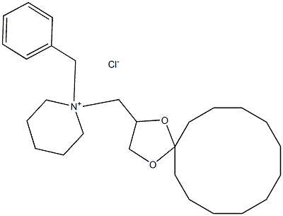 1-benzyl-1-(1,4-dioxaspiro[4.11]hexadecan-3-ylmethyl)piperidin-1-ium chloride|