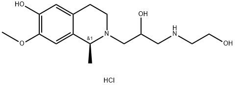 (1S)-2-[2-hydroxy-3-(2-hydroxyethylamino)propyl]-7-methoxy-1-methyl-1,2,3,4-tetrahydroisoquinolin-2-ium-6-ol chloride Structure