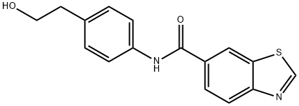 N-[4-(2-羟乙基)苯基]-6-苯并噻唑甲酰胺, 1081128-95-1, 结构式