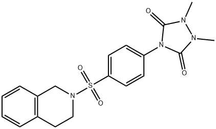 4-[4-(3,4-dihydro-1H-isoquinolin-2-ylsulfonyl)phenyl]-1,2-dimethyl-1,2,4-triazolidine-3,5-dione 结构式