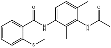 N-(3-acetamido-2,4-dimethylphenyl)-2-methylsulfanylbenzamide 结构式