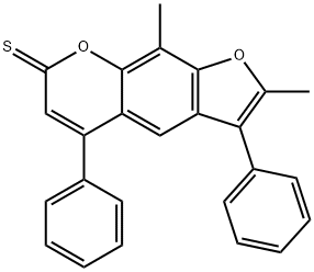 2,9-dimethyl-3,5-diphenylfuro[3,2-g]chromene-7-thione Struktur