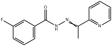 3-fluoro-N-[(E)-1-pyridin-2-ylethylideneamino]benzamide Structure