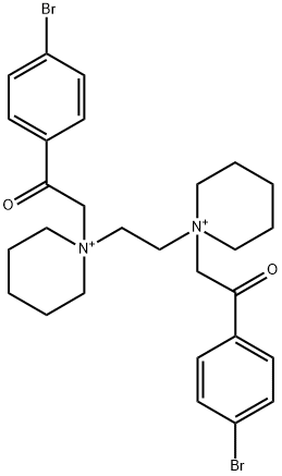 1-(4-bromophenyl)-2-[1-[2-[1-[2-(4-bromophenyl)-2-oxoethyl]piperidin-1-ium-1-yl]ethyl]piperidin-1-ium-1-yl]ethanone Structure