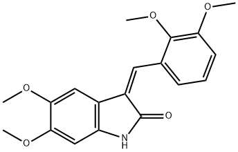 (3Z)-3-[(2,3-dimethoxyphenyl)methylidene]-5,6-dimethoxy-1H-indol-2-one 化学構造式