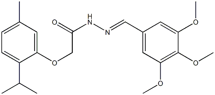 2-(5-methyl-2-propan-2-ylphenoxy)-N-[(E)-(3,4,5-trimethoxyphenyl)methylideneamino]acetamide Structure