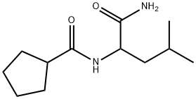 N-(1-amino-4-methyl-1-oxopentan-2-yl)cyclopentanecarboxamide Struktur