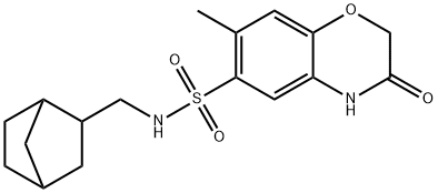 N-(3-bicyclo[2.2.1]heptanylmethyl)-7-methyl-3-oxo-4H-1,4-benzoxazine-6-sulfonamide Structure