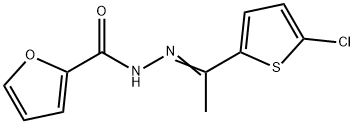 N-[(E)-1-(5-chlorothiophen-2-yl)ethylideneamino]furan-2-carboxamide 结构式