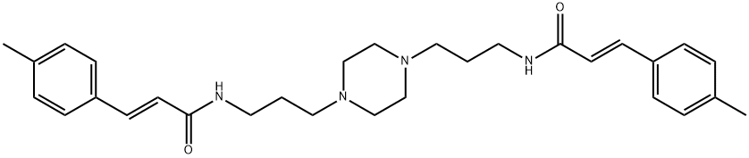 (E)-3-(4-methylphenyl)-N-[3-[4-[3-[[(E)-3-(4-methylphenyl)prop-2-enoyl]amino]propyl]piperazin-1-yl]propyl]prop-2-enamide 结构式