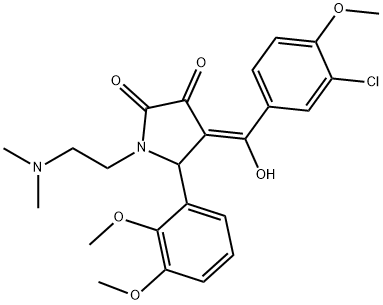 (E)-(3-chloro-4-methoxyphenyl)-[2-(2,3-dimethoxyphenyl)-1-[2-(dimethylazaniumyl)ethyl]-4,5-dioxopyrrolidin-3-ylidene]methanolate Structure