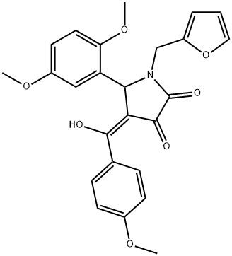 (4E)-5-(2,5-dimethoxyphenyl)-1-(furan-2-ylmethyl)-4-[hydroxy-(4-methoxyphenyl)methylidene]pyrrolidine-2,3-dione Struktur