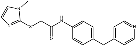 2-(1-methylimidazol-2-yl)sulfanyl-N-[4-(pyridin-4-ylmethyl)phenyl]acetamide 结构式