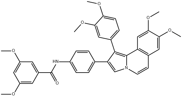 N-[4-[1-(3,4-dimethoxyphenyl)-8,9-dimethoxypyrrolo[2,1-a]isoquinolin-2-yl]phenyl]-3,5-dimethoxybenzamide Structure