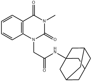 N-(1-adamantyl)-2-(3-methyl-2,4-dioxoquinazolin-1-yl)acetamide 结构式