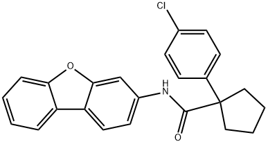 1-(4-chlorophenyl)-N-dibenzofuran-3-ylcyclopentane-1-carboxamide Structure
