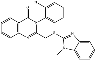 3-(2-chlorophenyl)-2-[(1-methylbenzimidazol-2-yl)sulfanylmethyl]quinazolin-4-one Struktur