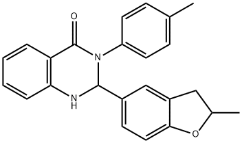 2-(2-methyl-2,3-dihydro-1-benzofuran-5-yl)-3-(4-methylphenyl)-1,2-dihydroquinazolin-4-one Struktur