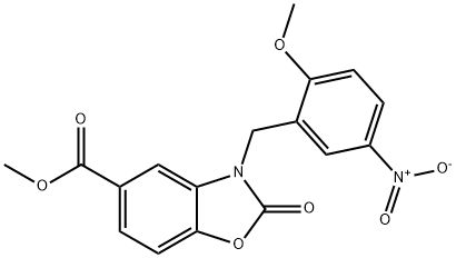 methyl 3-[(2-methoxy-5-nitrophenyl)methyl]-2-oxo-1,3-benzoxazole-5-carboxylate Structure