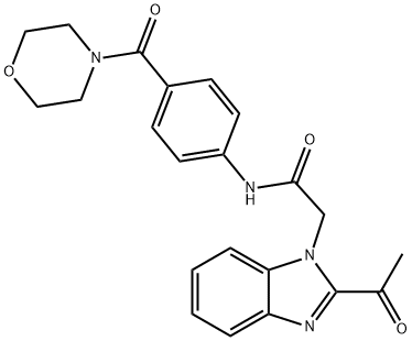 2-(2-acetylbenzimidazol-1-yl)-N-[4-(morpholine-4-carbonyl)phenyl]acetamide Structure