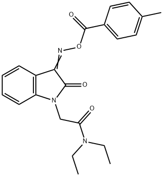 [(E)-[1-[2-(diethylamino)-2-oxoethyl]-2-oxoindol-3-ylidene]amino] 4-methylbenzoate Struktur