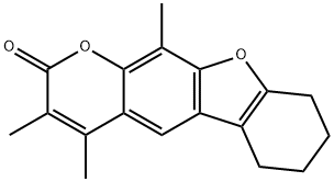 3,4,11-trimethyl-6,7,8,9-tetrahydro-[1]benzofuro[3,2-g]chromen-2-one,117376-57-5,结构式