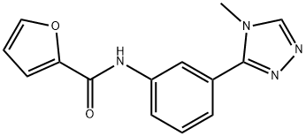 N-[3-(4-methyl-1,2,4-triazol-3-yl)phenyl]furan-2-carboxamide 化学構造式