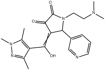 (4E)-1-[2-(dimethylamino)ethyl]-4-[hydroxy-(1,3,5-trimethylpyrazol-4-yl)methylidene]-5-pyridin-3-ylpyrrolidine-2,3-dione Structure