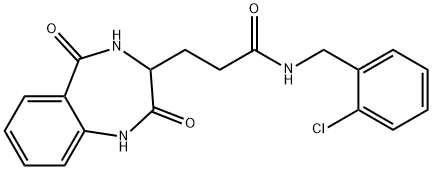 N-[(2-chlorophenyl)methyl]-3-(2,5-dioxo-3,4-dihydro-1H-1,4-benzodiazepin-3-yl)propanamide Structure