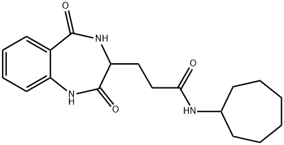 N-cycloheptyl-3-(2,5-dioxo-3,4-dihydro-1H-1,4-benzodiazepin-3-yl)propanamide,1190844-21-3,结构式