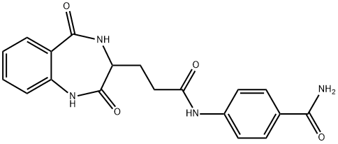 4-[3-(2,5-dioxo-3,4-dihydro-1H-1,4-benzodiazepin-3-yl)propanoylamino]benzamide Struktur