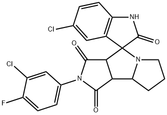 5-chloro-2'-(3-chloro-4-fluorophenyl)spiro[1H-indole-3,4'-3a,6,7,8,8a,8b-hexahydropyrrolo[3,4-a]pyrrolizine]-1',2,3'-trione Structure
