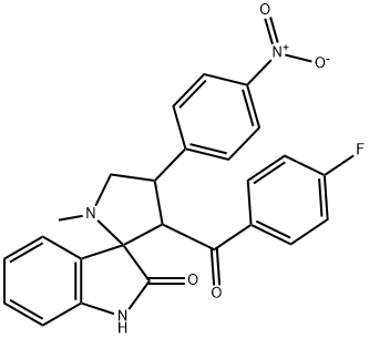 3'-(4-fluorobenzoyl)-1'-methyl-4'-(4-nitrophenyl)spiro[1H-indole-3,2'-pyrrolidine]-2-one 结构式