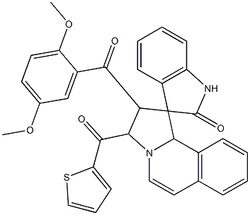 2'-(2,5-dimethoxybenzoyl)-3'-(thiophene-2-carbonyl)spiro[1H-indole-3,1'-3,10b-dihydro-2H-pyrrolo[2,1-a]isoquinoline]-2-one|