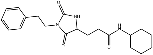 N-cyclohexyl-3-[2,5-dioxo-1-(2-phenylethyl)imidazolidin-4-yl]propanamide Structure