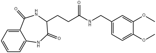 N-[(3,4-dimethoxyphenyl)methyl]-3-(2,5-dioxo-3,4-dihydro-1H-1,4-benzodiazepin-3-yl)propanamide Struktur