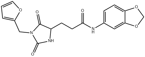 N-(1,3-benzodioxol-5-yl)-3-[1-(furan-2-ylmethyl)-2,5-dioxoimidazolidin-4-yl]propanamide|