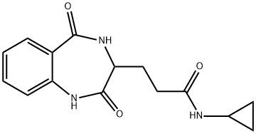 N-cyclopropyl-3-(2,5-dioxo-3,4-dihydro-1H-1,4-benzodiazepin-3-yl)propanamide,1214811-52-5,结构式