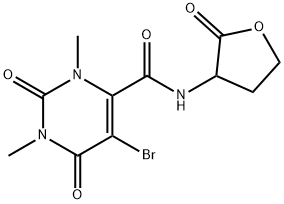 5-bromo-1,3-dimethyl-2,6-dioxo-N-(2-oxooxolan-3-yl)pyrimidine-4-carboxamide Structure