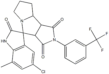 5-chloro-7-methyl-2'-[3-(trifluoromethyl)phenyl]spiro[1H-indole-3,4'-3a,6,7,8,8a,8b-hexahydropyrrolo[3,4-a]pyrrolizine]-1',2,3'-trione Structure