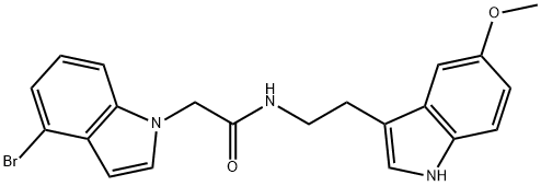 2-(4-bromoindol-1-yl)-N-[2-(5-methoxy-1H-indol-3-yl)ethyl]acetamide 结构式