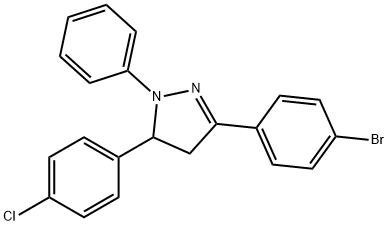 5-(4-bromophenyl)-3-(4-chlorophenyl)-2-phenyl-3,4-dihydropyrazole Structure