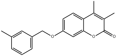 3,4-dimethyl-7-[(3-methylphenyl)methoxy]chromen-2-one Structure