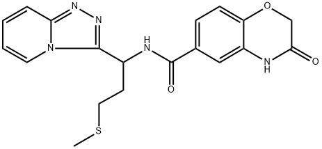 N-[3-methylsulfanyl-1-([1,2,4]triazolo[4,3-a]pyridin-3-yl)propyl]-3-oxo-4H-1,4-benzoxazine-6-carboxamide,1300422-13-2,结构式