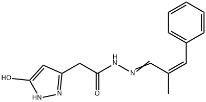 1310346-67-8 N-[(E)-[(Z)-2-methyl-3-phenylprop-2-enylidene]amino]-2-(5-oxo-1,2-dihydropyrazol-3-yl)acetamide