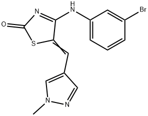 (5E)-4-(3-bromoanilino)-5-[(1-methylpyrazol-4-yl)methylidene]-1,3-thiazol-2-one|