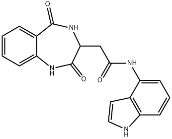 2-(2,5-dioxo-3,4-dihydro-1H-1,4-benzodiazepin-3-yl)-N-(1H-indol-4-yl)acetamide,1380576-75-9,结构式