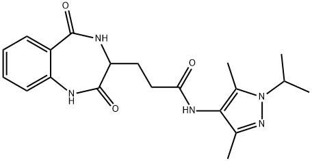N-(3,5-dimethyl-1-propan-2-ylpyrazol-4-yl)-3-(2,5-dioxo-3,4-dihydro-1H-1,4-benzodiazepin-3-yl)propanamide Structure